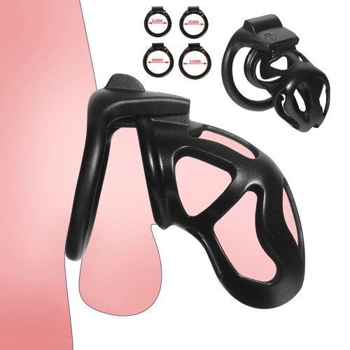 Dispositif De Chasteté Masculin Léger 3d Avec 4 Anneaux De Pénis Cage À Coq En Résine En Forme De Crâne Ceinture De Bondage Fétiche Bdsm Jouets Sexuels Pour Adultes