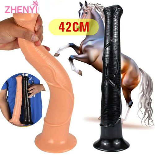 Gode Cheval De 42cm De Long, Pénis Avec Ventouse, Vagin, Jouets Sexuels Anaux Pour Femmes, Masturbation Féminine, 18 +