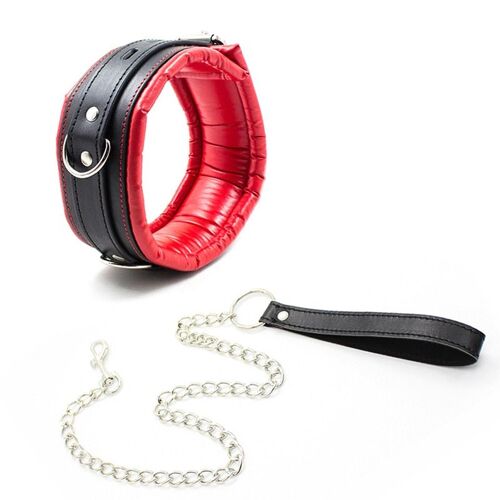 Collier Réglable En Cuir Pu Rembourré, Avec Chaînes, Tour De Cou, Fétiche, Esclave, Bondage, Retenue, Bdsm, Jouets Sexuels Pour Adultes, Pour Couples
