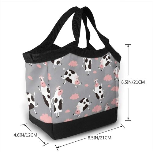 Sac à lunch portable sacs fourre-tout isolé vache drôle étanche à l'épreuve des fuites