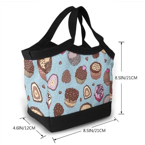 Sac à lunch portable sacs fourre-tout isolé étanche-sweet friandises Cupcake Compression