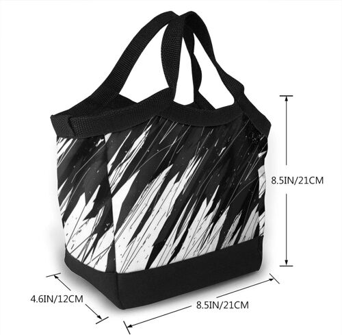 Sac à lunch portable sacs fourre-tout isolé graffiti blanc anti-fuite-noir