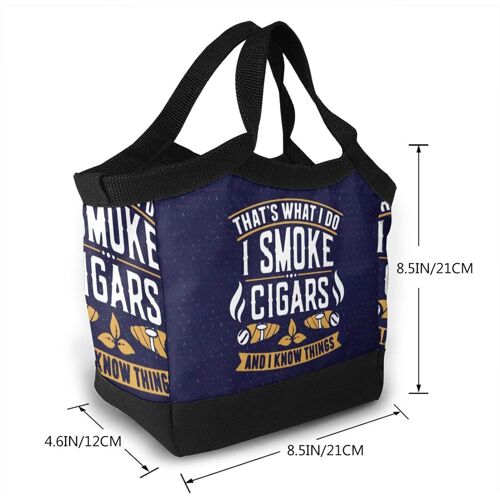 Sac à lunch portable sacs fourre-tout isolés étanches-c'est ce que je fais, je fume des cigares et je sais des choses