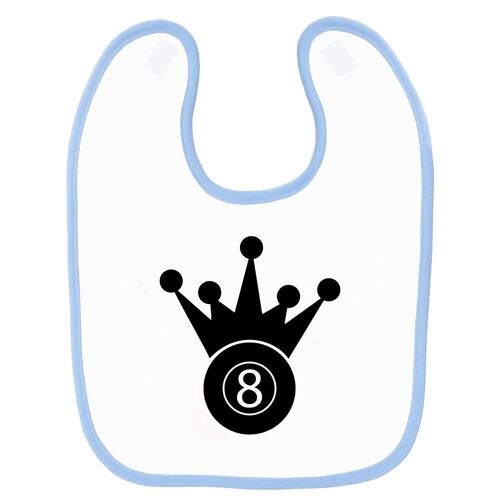 Bavoir Bébé Imprimé Courrone Billard Bleu