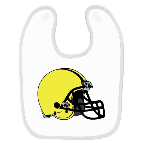 Bavoir Bébé Imprimé Casque Foot Us Blanc
