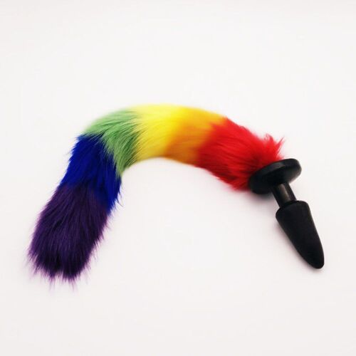 Queue De Chien De Renard Arc-En-Ciel De 48cm, Prise Anale, Jouet Sexuel Gspot, Jeu De Rôle, Produits Pour Couples, Jeux Sexuels