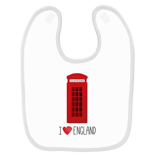 Bavoir Bébé Imprimé London Cabine 2 Blanc