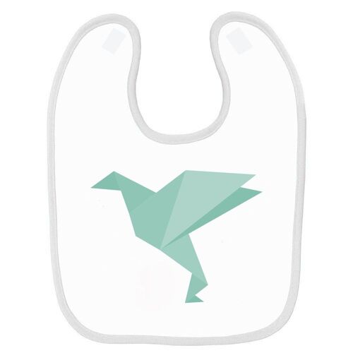 Bavoir Bébé Imprimé Origami 2 Blanc