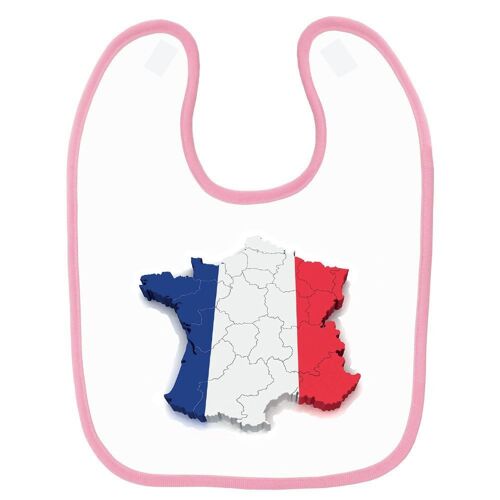 Bavoir Bébé Imprimé France Rose