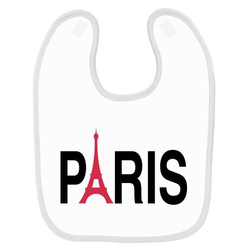 Bavoir Bébé Imprimé Paris Tour Eiffel Blanc