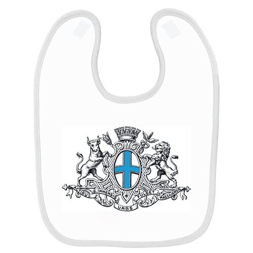 Bavoir Bébé Imprimé Marseille Blason Blanc