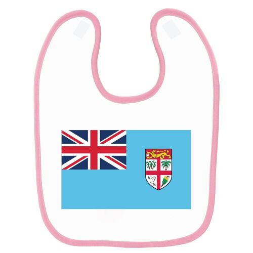 Bavoir Bébé Imprimé Drapeau Fidji Rose