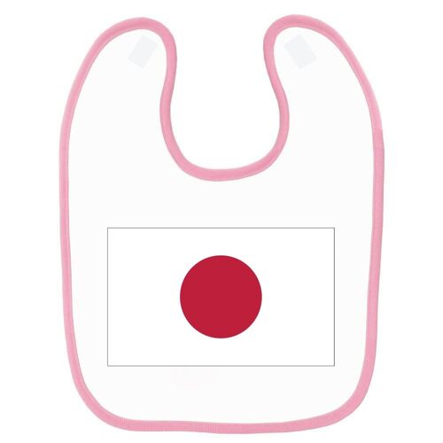 Bavoir Bébé Imprimé Drapeau Japon Rose