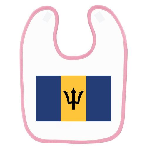 Bavoir Bébé Imprimé Drapeau Barbade Rose