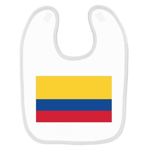 Bavoir Bébé Imprimé Drapeau Colombie Blanc