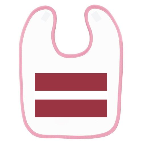 Bavoir Bébé Imprimé Drapeau Lettonie Rose