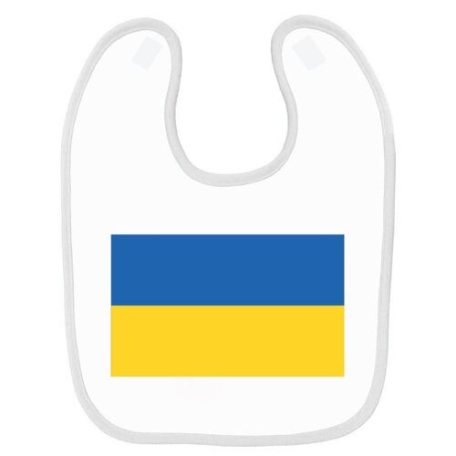 Bavoir Bébé Imprimé Drapeau Ukraine Blanc