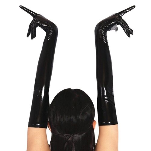 Gants Longs En Faux Cuir Et Latex Pour Adultes, Accessoires De Déguisement Sexy Et Brillants, Style Punk, Jouets Érotiques