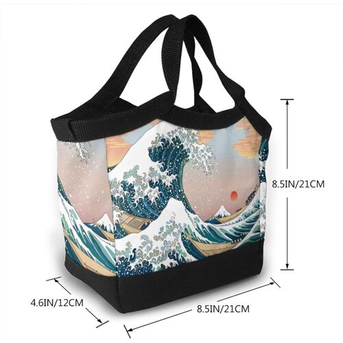 Les sacs fourre-tout portatifs de sac de déjeuner ont isolé l'océan étanche-orageux avec de grandes vagues