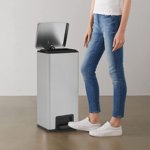Vidaxl Poubelle À Pédale Anti-Empreinte 30 L Argenté Acier Inoxydable