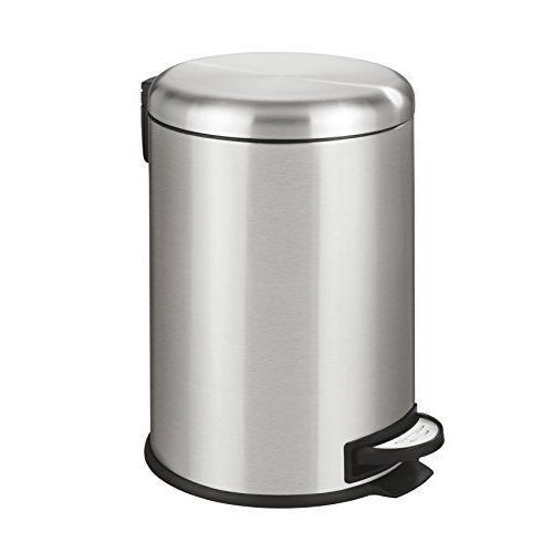 Wenko 22704100 Poubelle À Pédale En Acier Inox Leman Easy Close, 20 Litres, Satiné, 30,5 X 44 X 37,5 Cm