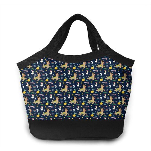 Sacs fourre-tout portables de sac à lunch de Noël drôle coloré-Noël drôle coloré3