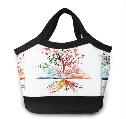 Blue Leaf Sac à lunch portable Sacs fourre-tout - Livre avec papillon