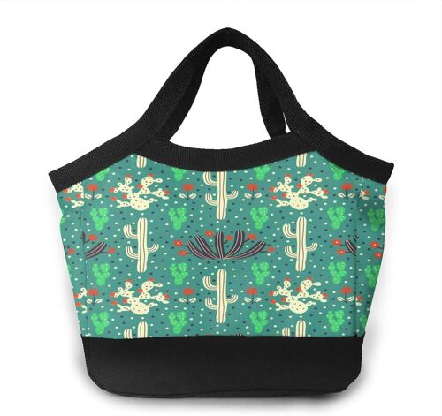 Happy Halloween Sac à lunch portable Sacs fourre-tout - Cactus de dessin animé