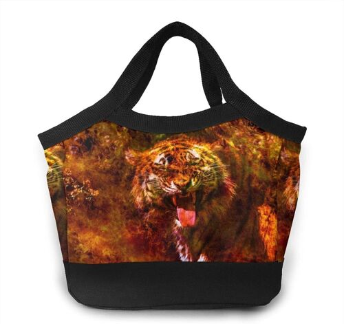 Cat Pizza Lover Sac à lunch portable Sacs fourre-tout -Chine Fire Tiger