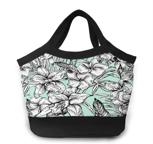 Aquarelle Lily Portable Lunch Bag Tote Bags -Vintage Tropical Floral