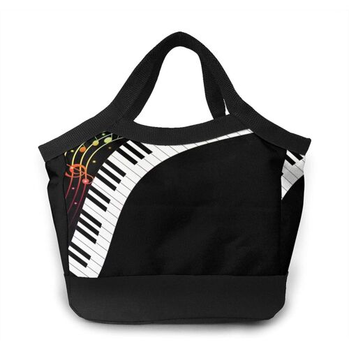 Sacs fourre-tout orange pour sac à lunch portable -Notes de musique