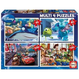 4 Puzzles Disney - Cars - Toy Story - Monstres Et Cie Et Nemo 50 - 80 - 100 - 150 Pieces Educa
