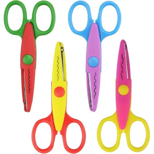 Ciseaux Pour Enfants, Ciseaux De Sécurité Artisanat Coloré Enfants Dentelés Creative Paper Edger Pour L'artisanat, Scrapbooking, Bricolage Photo & Projets D'art4pcs