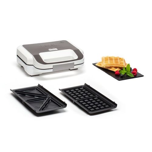 Tefal Appareil à croque + gaufre, Plaques amovibles, Rangement vertical SW701110