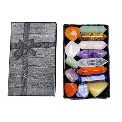 7 Chakra Hexagonal Pillar Power Stone Set Crystal Kit Room Home Decor Accessoires
