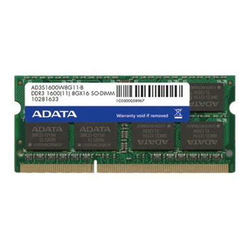ADATA Premier Series - DDR3L - module - 8 Go - SO DIMM 204 broches - 1600 MT/s / PC3L-12800 - CL11 - 1.35 V - mémoire sans tampon - non ECC