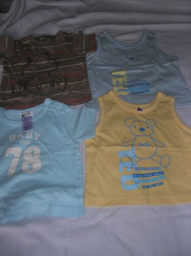 Lot De 4 Vêtements 3 Mois,,2 T-Shirts Et 2 Débardeurs.