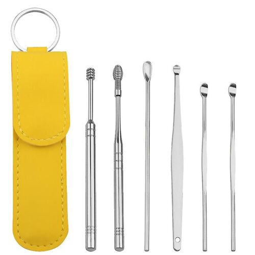 6pcs Ear Cleaner Wax Removal Tool Earpick Sticks Earwax Remover Curette Ear Pick Cleaning Ear Ear