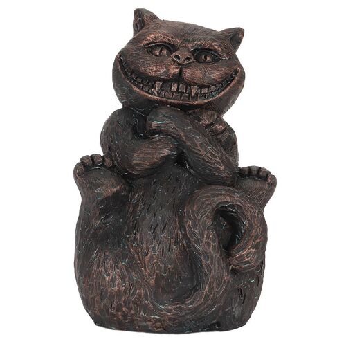 6 pouces Bronze chat assis Figurine mystérieux attrayant travail manuel en résine chat Statue Sculpture de chat pour les amoureux des chats