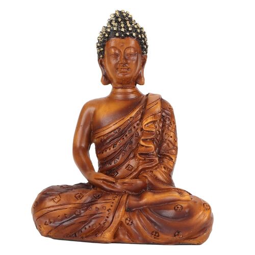 Statue De Bouddha Bonne Chance Richesse Vibrations Paisibles Zen Méditation Bouddha Figurines Bouddha Décor Pour Bureau Couloir Bs109f 11.8x9.2x5.5cm