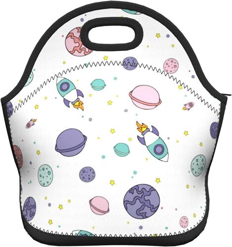 Sac à déjeuner Bento à motif d'Halloween - Étoiles colorées dans l'espace extra-atmosphérique
