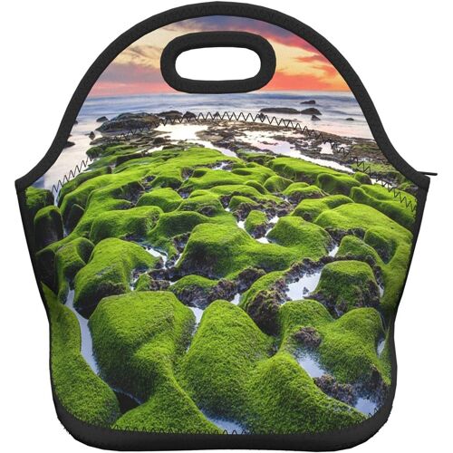 Ice City Pattern Bag Sac fourre-tout étanche pour le déjeuner - Green Shore Sea