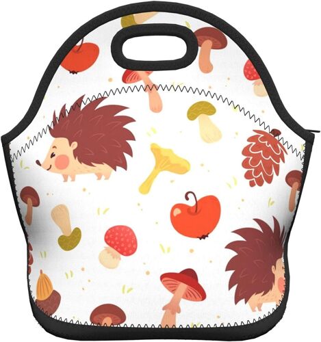 Dessin animé abeilles de marguerite fleur garder au chaud déjeuner sac fourre-tout-mignons hérissons d'automne