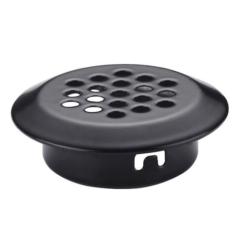 Lot de 20 grilles d'aération rondes en acier inoxydable pour camping-car, salle de bain, cuisine, etc., noires, 53 mm