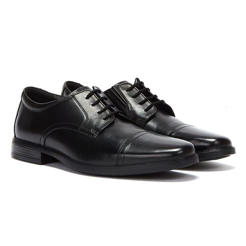 Clarks Howard Cap Leather Chaussures Noires Pour