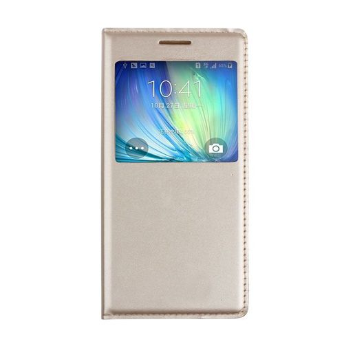 Etui A Rabat Samsung Galaxy A3 A320 (2017) Or Gold Eco-Cuir (Pu)