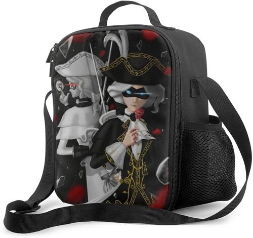 Last Parting (Identity V Joseph) Boîte à lunch portable avec doublure isolée rembourrée Sac à lunch Refroidisseur thermique Réutilisable Stockage des aliments chauds avec étoile d'épaule