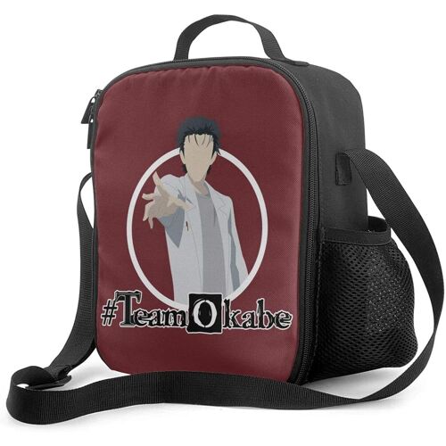 Team Okabe Boîte à déjeuner fourre-tout portable avec doublure isolée rembourrée, refroidisseur thermique, stockage de nourriture chaude réutilisable avec étoile d'épaule pour adultes et enfants