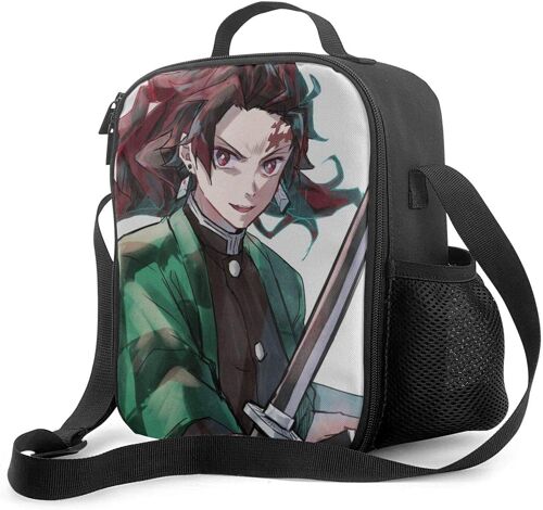 Demon Slayer Kamado Tanjirou Dessin animé portable refroidisseur thermique sac à déjeuner isotherme boîtes à déjeuner réutilisables pour femmes et hommes travail voyage bateau pique-nique