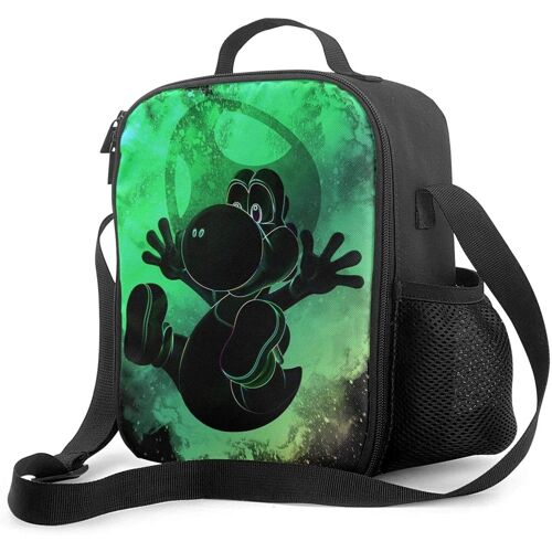Soul of The Green Dinosaur Boîte à lunch portable avec doublure isolée rembourrée Sac à lunch Refroidisseur thermique Réutilisable Stockage des aliments chauds avec étoile d'épaule